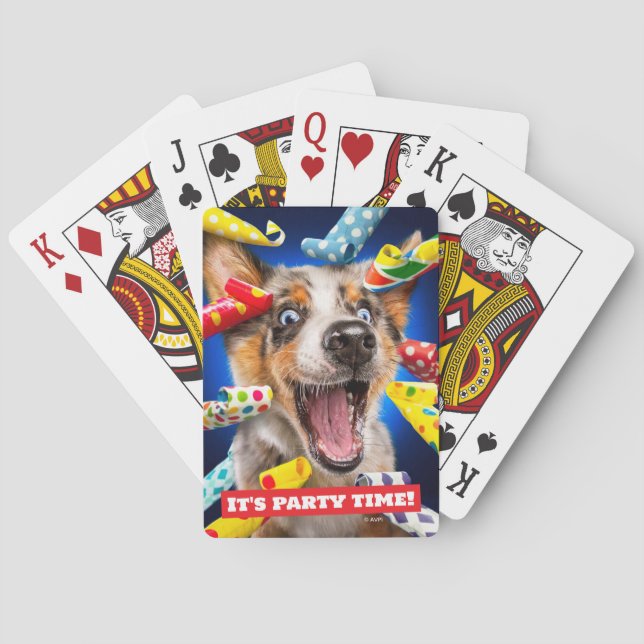 Baralho Assopradores de Festa de Cachorro Feliz (Verso)