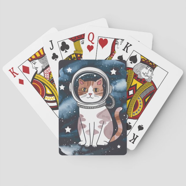 Baralho Astronauta de Gato do Espaço Cinto (Verso)