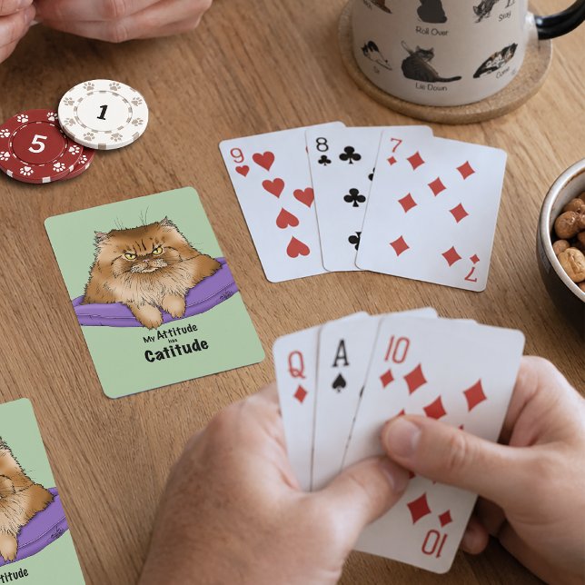 Baralho Atitude engraçada de gato (Criador carregado)
