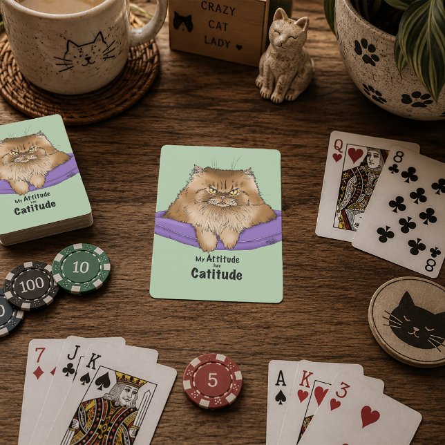Baralho Atitude engraçada de gato (Criador carregado)