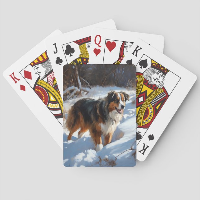 Baralho Australian Shepherd Deixe Nevar Natal (Verso)