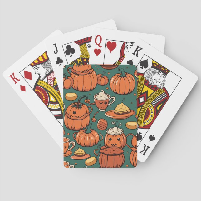 Baralho Autumn Spooky Pumpkin Pizzazz Party (Verso)