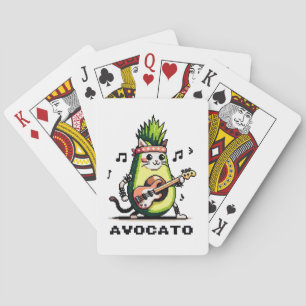 Baralho Avocato - Engraçado Arte Pixel Avocado Gato Jogand