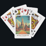 Baralho Ayutthaya Thailand Illustração Viagem Art Vintage<br><div class="desc">Ayutthaya retro vetor viagem design. As ruínas da antiga cidade formam agora o Parque Histórico de Ayutthaya,  um sítio arqueológico que contém palácios,  templos budistas,  mosteiros e estátuas.</div>