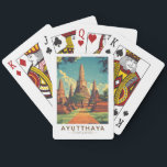 Baralho Ayutthaya Thailand Illustração Viagem Art Vintage<br><div class="desc">Ayutthaya retro vetor viagem design. As ruínas da antiga cidade formam agora o Parque Histórico de Ayutthaya,  um sítio arqueológico que contém palácios,  templos budistas,  mosteiros e estátuas.</div>