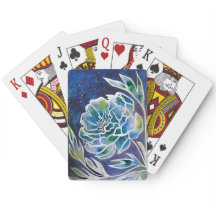 Azul Dahlia Marinho Teal Celestial Floral