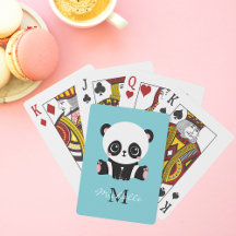 Azul de bolha personalizada Panda branca monograma