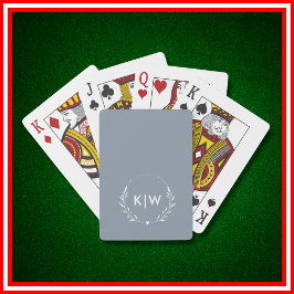 Baralho Azul empoeirado e branco | Monograma de Iniciais M