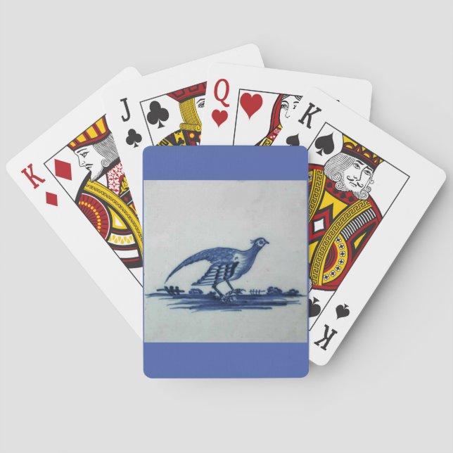 Baralho Azulejo Azul Antecipado - Agrupamento na Grama (Verso)