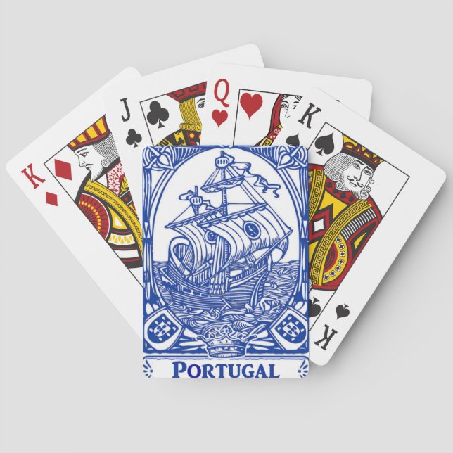 Baralho Azulejo azul português (Verso)