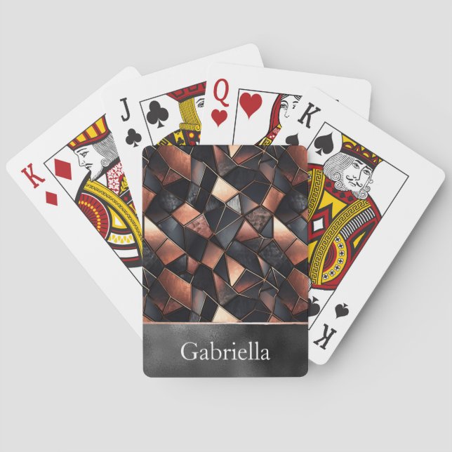 Baralho Azulejos Dourados Rosa preto (Verso)