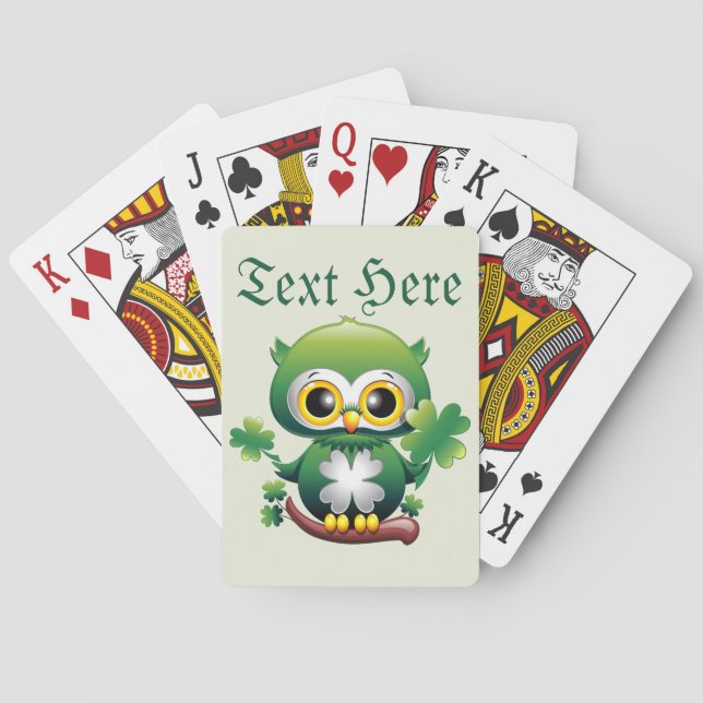 Baralho Baby Owl Cute St Patrick Cartoon (Verso)