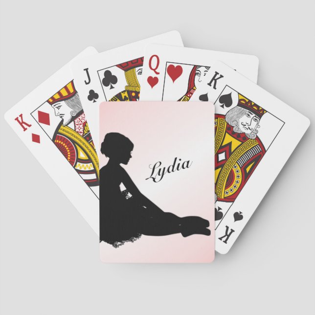 Baralho Bailarina Cansada Personalizada c/ Nome Rosa (Verso)