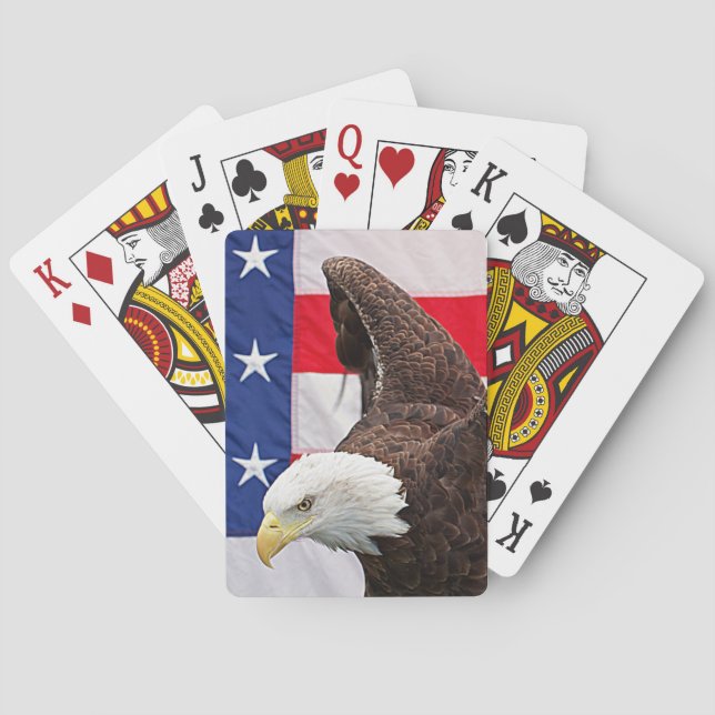 Baralho Bald Eagle com a bandeira americana (Verso)