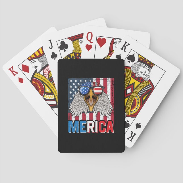 Baralho Bald Eagle Merica 4 de julho (Verso)
