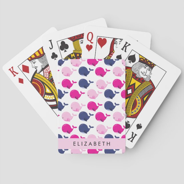 Baralho Baleias Cutas, Padrão De Baleias, Seu Nome (Verso)