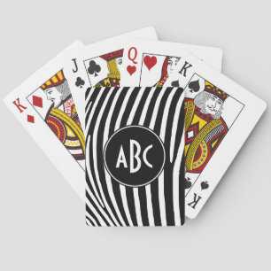 Baralho Bandas de Zebra Branca e Preta Monogramadas