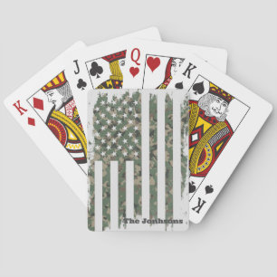 Baralho Bandeira Americana com Nome de Família Patriótico 