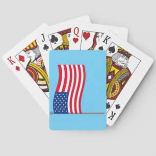 Baralho Bandeira Americana em Fundo Azul