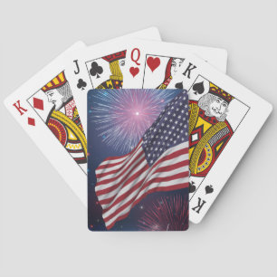 Baralho Bandeira Americana & Fogos de Artifício
