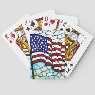 Baralho Bandeira Americana Mosaico de Vidro Patriótico