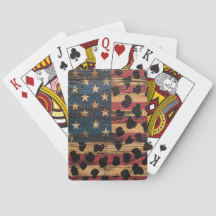 Baralho Bandeira Americana Rústica com Estampa de Leopardo