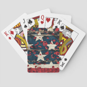Baralho Bandeira Americana Rústica com Estampa de Leopardo