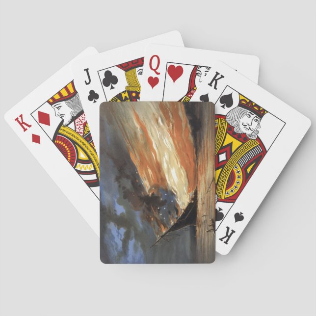 Baralho Bandeira da Guerra Civil Rebelde no Fogo da bandei (Verso)