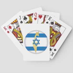Baralho Bandeira de Israel e Mapa com Emblema Estrela Azul