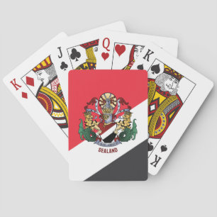 Baralho Bandeira de Sealand, com casaco de armas sobrepost