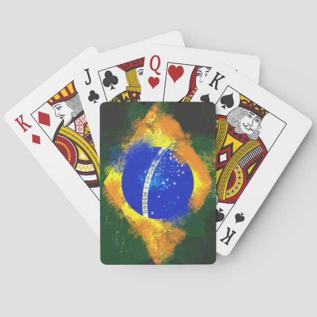 Baralho Bandeira do brasileiro de Brasil do BR (Verso)