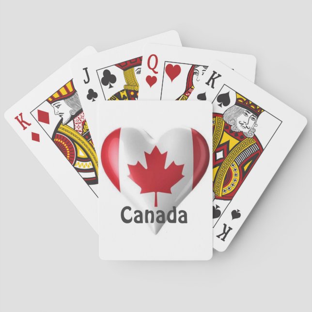 Baralho Bandeira do Canadá Coração (Verso)