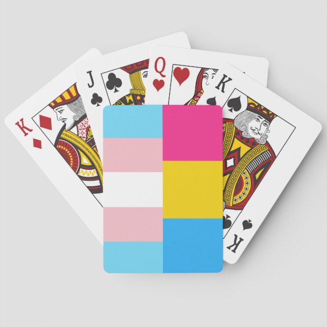 Baralho Bandeira do Orgulho Pansexual Transgênero Duplo (Verso)