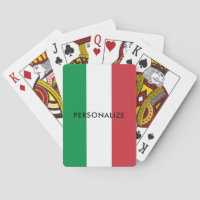 Bandeira italiana de jogar com cartões aduaneiros