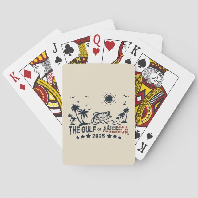 Baralho Bandeira Patriótica Americana de Pesca do Golfo da (Verso)