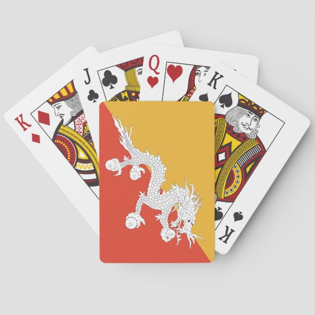 Baralho Bandeira Patriótica do Butão Jogando Cartões (Verso)