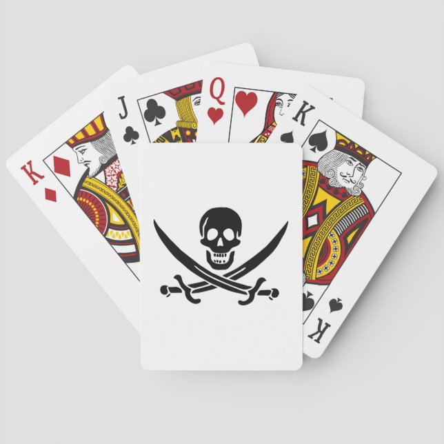 Baralho Bandeira Pirata Caveira Espadas Cruzadas (Verso)