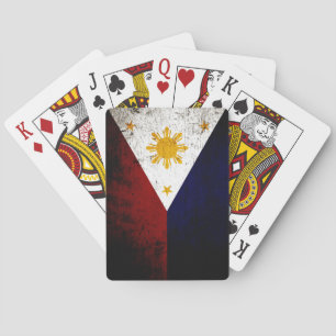 Baralho Bandeira preta de Filipinas do Grunge