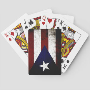 Baralho Bandeira preta de Puerto Rico do Grunge