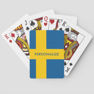 Baralho Bandeira sueco de cartões de jogo feitos sob