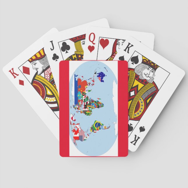 Baralho Bandeiras do mundo jogando cartas (Verso)