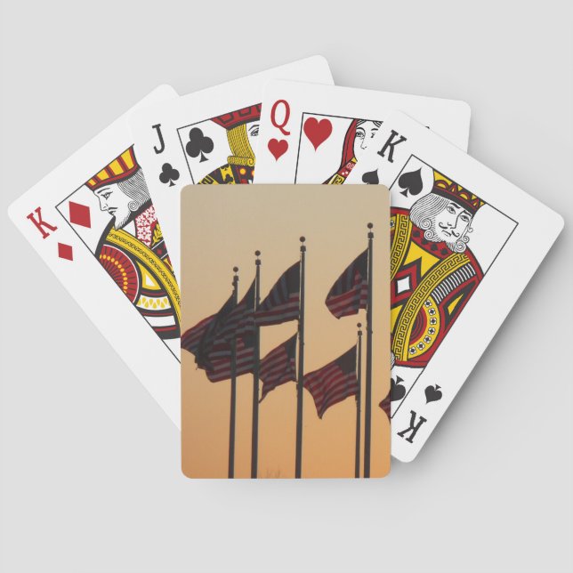 Baralho Bandeiras nos EUA Patrióticos Sunset Americanos (Verso)