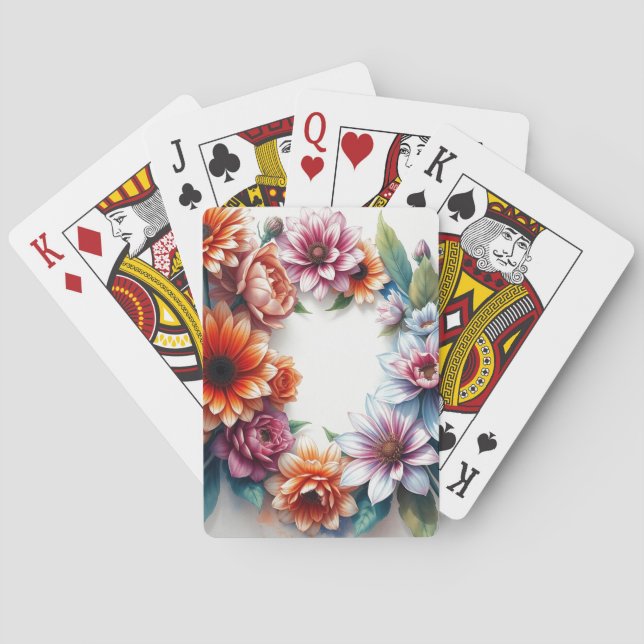 Baralho Bando de Flores de Aquarela Elegante (Verso)