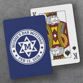 Baralho Bar mitzvah Star de David azul qualquer monograma 