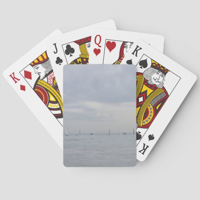 Baralho Barcos de corrida de iate em uma linha (Verso)