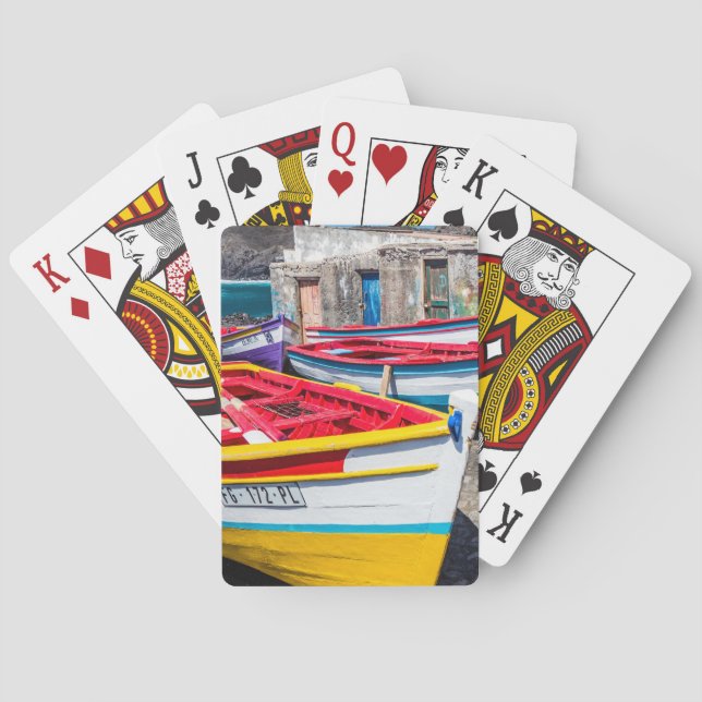 Baralho Barcos de Pesca Coloridos, Cabo Verde (Verso)