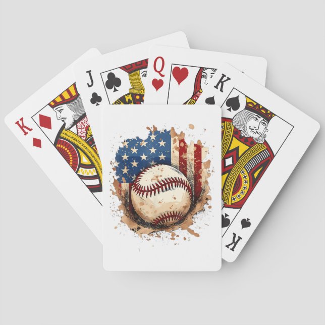 Baralho Baseball 4 de julho Men USA American Flag Boys Pa (Verso)