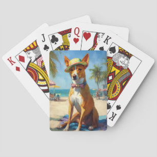 Baralho Basenji na Praia, presente de verão para amantes d