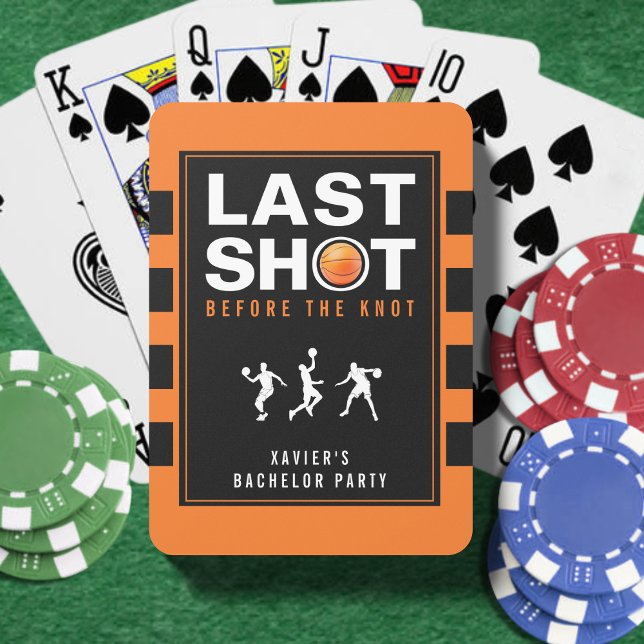 Baralho Basketball Bachelor Party Last Shot Orange Striped (Criador carregado)