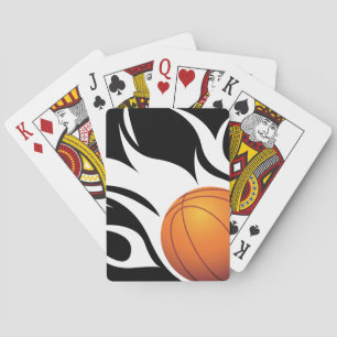 Baralho Basquetebol flamejante preto e branco